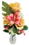 Exclusive artificial bouquet Roses, Lilies, Thistle and accessories x12 54cm x 30cm Yellow, Burgundy