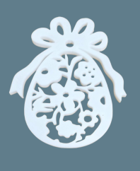 Ozdoba dekorácia 3D veľkonočné vajíčko z recyklovateľného plastu 8cm x 7cm