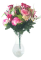 Róża & Alstromeria & Goździk x18 bukiet bordowy 50cm sztuczny