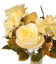 Šopek vrtnic in hortenzij x7 44cm krem umetna