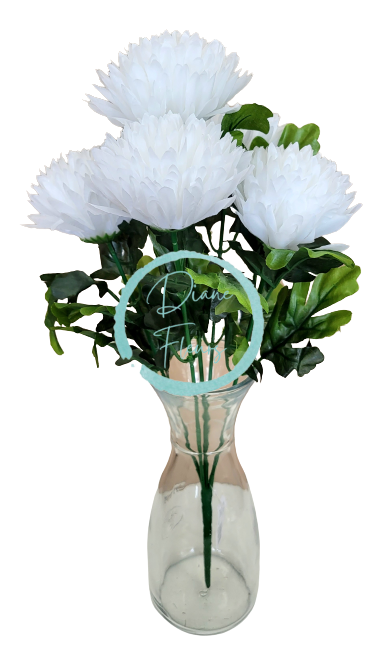 Chryzantémy kytica x5 50cm biela umelá - Najlepšia cena