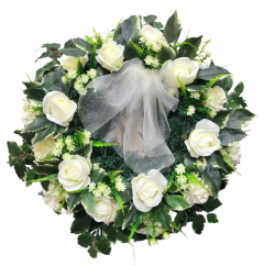 Pogrebni vijenac umjetne ruže i dodaci Ø 55cm