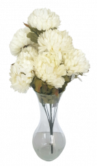 Buchet de crizanteme x10 53cm crem flori artificiale
