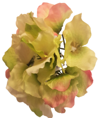 Główka kwiatu hortensji O 14cm zielono-różowa sztuczna