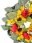 Věnec umělé slunečnice, tulipány, krokus a doplňky 40cm AS993