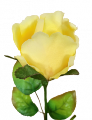 Mug de trandafir artificial pe tulpină 64cm galben