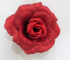 Artificial Rose Head 3D O 3,9 inches (10cm) Red