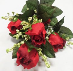 Buchet de trandafiri x6 78cm flori artificiale rosu