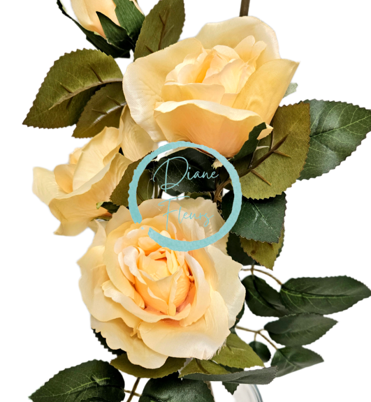 Artificial Roses Flower x6 88cm Peach