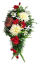 Sympathy arrangement made of artificial Roses, Dahlias, Marguerites Daisies and Accessories 60cm x 30cm x 20cm
