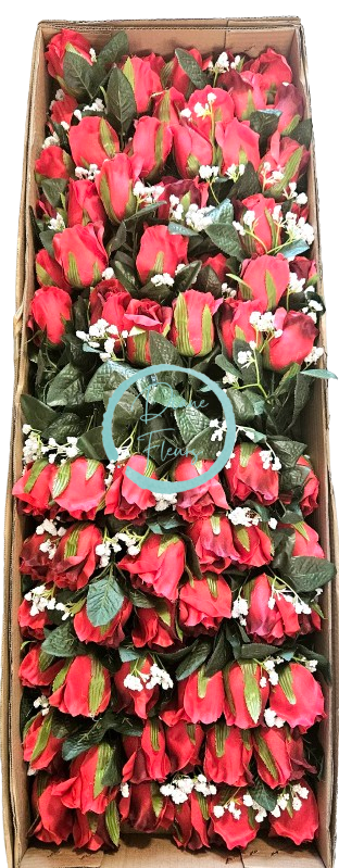 Műrózsa 48cm művirág - az ár 72 db-os csomagra vonatkozik piros