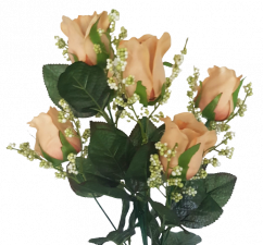 Ruža kytica vetva x6 78cm umelá béžová