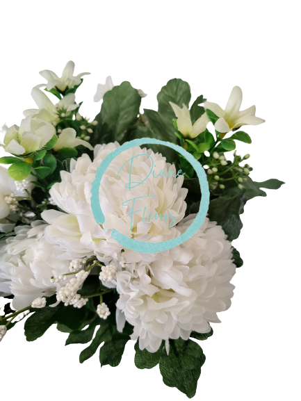 Crizanteme buchet x12 alb 50cm flori artificiale