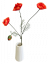 Artificial Poppy x3 + 1 60cm Orange