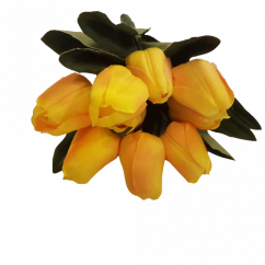Tulipány kytica x9 žltá 33cm umelá