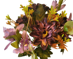 Kytica Gerbera & Orchidea 33cm fialová umelá