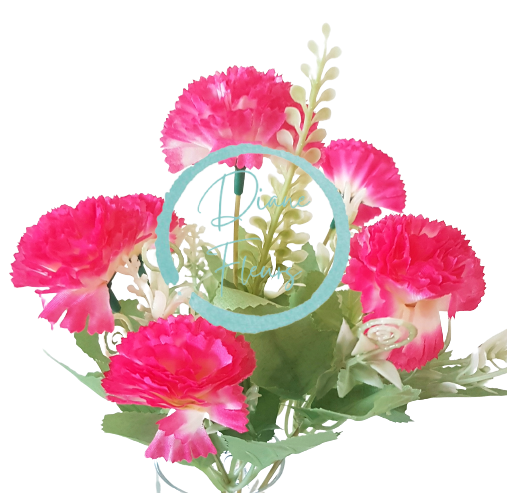 Künstliche Blumenstrauß Nelken x7 28cm Cyclamen