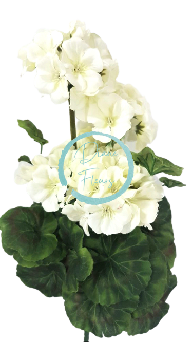 Umelý Muškát Pelargónia x9 biela 45cm