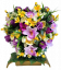 Umělý smuteční věnec na stojanu "Srdce" Růže, Orchideje, Kopretiny & doplňky 45cm x 40cm