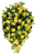 Smútočný veniec s umelými ružami a ľaliami 100cm x 60cm žltá, zelená