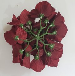 Künstliche Hortensie Kopf O 16cm Weinrote