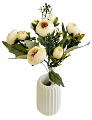 Artificial Ranunculus Bouquet x5 28cm Cream