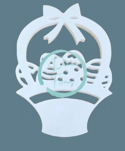 Ozdoba dekorácia 3D košík s vajíčkami z recyklovateľného plastu 10cm x 7cm