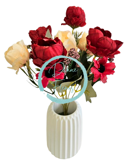 Mazzo di peonie x7 30 cm rosso, pesca artificiale