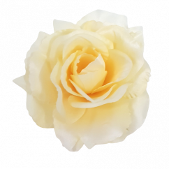 Růže hlava květu Ø 10cm sv. žlutá umělá
