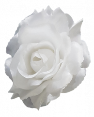 Glava cvijeta ruže 3D O 10cm bijela umjetna