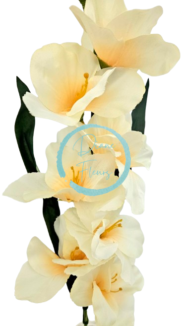 Gladiola kusová do vázy 78cm béžová umělá
