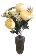 Exclusive Buchet de Bujori x11 50cm crem şi galben flori artificiale