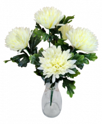 Chryzantémy kytice x5 krémová 50cm umělá - Nejlepší cena