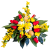 Aranžmán betonka umělé tulipány, zlatý déšť, fialky, velikonoční vajíčka a doplňky 50cm x 40cm x 23cm AS985