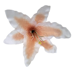 Główka kwiatu lilii O 16cm biała, pomarańczowa sztuczna