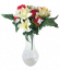 Šopek vrtnic in lilij x13 rdeče in krem 32cm umetno