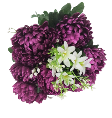 Künstliche Chrysanthemen Strauß x12 Lila 50cm