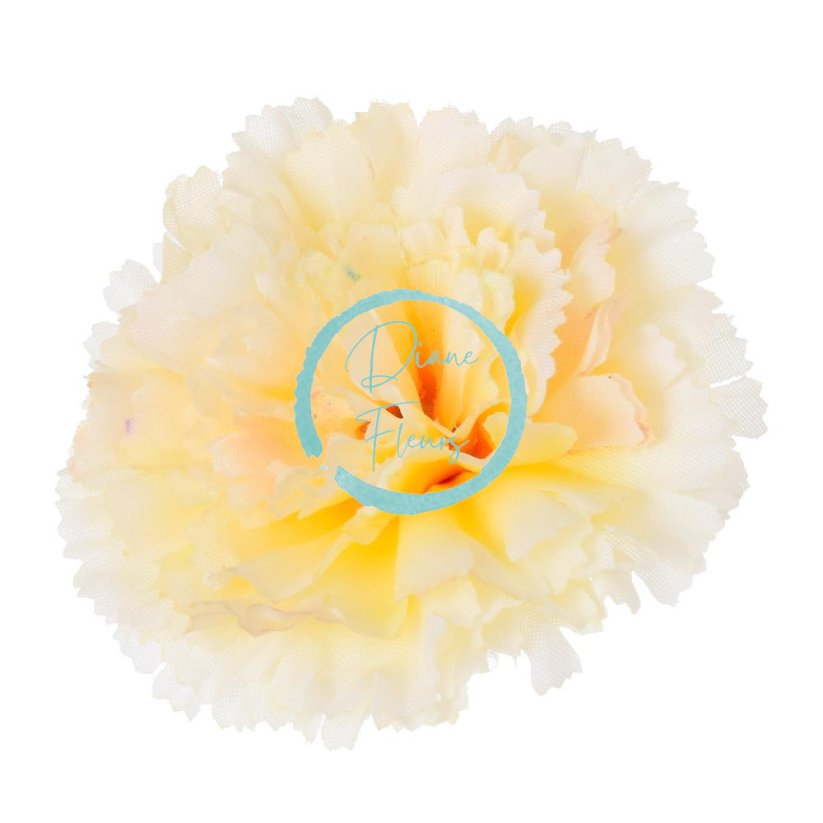 Karafiát hlava květu Ø 7cm umělá krémovo-žlutá - cena je za balení 12ks