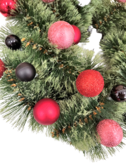 Luxusný umelý borovicový veniec Exclusive zdobený vianočnými guľami 40cm