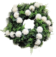 Künstliche Trauerkranz Exklusiv Chrysanthemen und Zubehör 65cm