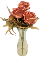 Artificial Roses and Accessories Bouquet 46cm Brown