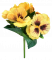 Künstliche Stiefmütterchen Strauß Gelb 22cm