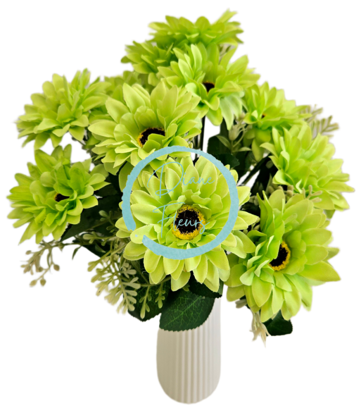 Букет от магаритки х11 32 см зелен изкуствен
