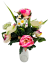 Buchet artificial Bujor, Alstromeria, Calla și accesorii 42cm roz
