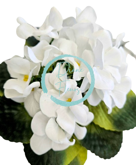 Kytička fialka biela 23cm umelá