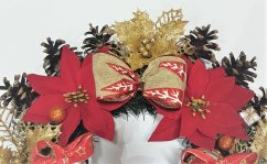 Vánoční věnec Ø ​​30cm Poinsettia Vánoční hvězda & vánoční ozdoby & doplňky červená