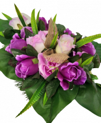 Trauergesteck aus künstliche Rosen und Zubehör 55cm x 28cm x 16cm