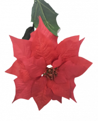 Artificial Poinsettia on a stem 73cm Red