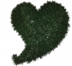 Műkoszorú "ívelt szív" 65cm x 65cm