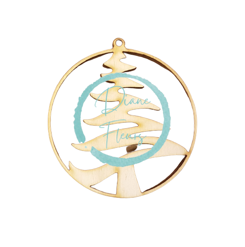 Božićni ukras "Drvo" drveni 5cm